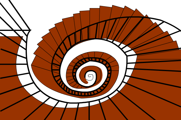 Uma escada em espiral